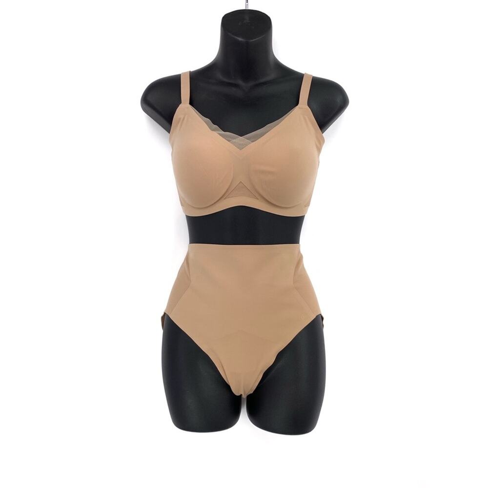 HONEYLOVE Crossover Bra & Brief Set Sand 36B/C & M